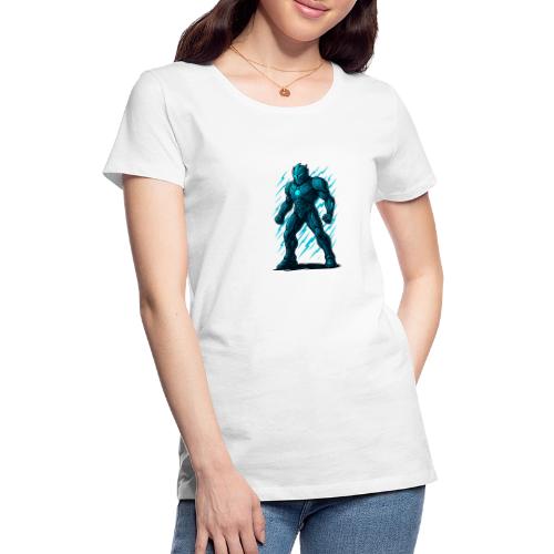 Futuristic Armored Superhero Warrior Art - Women's Premium T-Shirt
