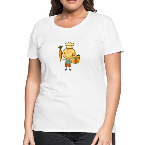 Cartoon Chef Boy Kids Cooking Shirt - Women's Premium T-Shirt