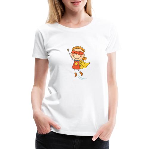 Cartoon Superhero Girl Kids Shirt - Women's Premium T-Shirt