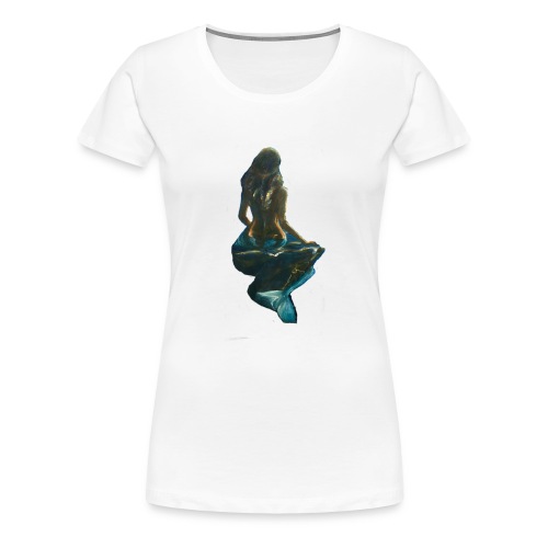 Midnight Mermaid on a rock - Women's Premium T-Shirt