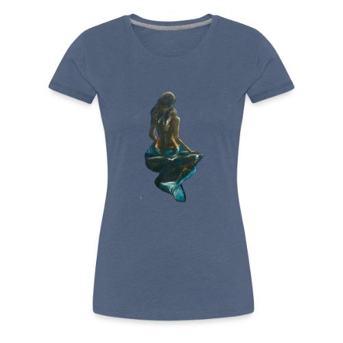 Midnight Mermaid on a rock - Women's Premium T-Shirt
