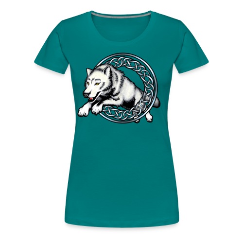 wolfleapingcircle - Women's Premium T-Shirt