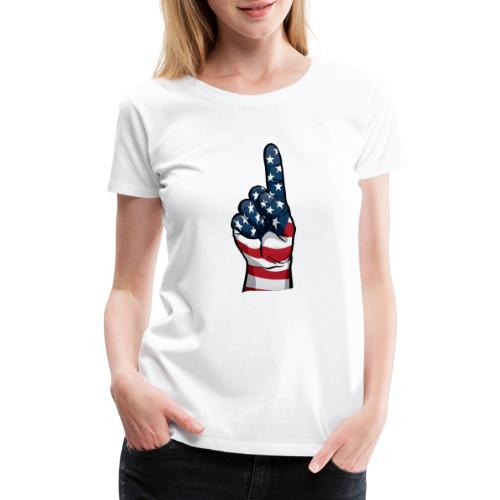 USA One Patriotic Hand in Red White and Blue - Women's Premium T-Shirt