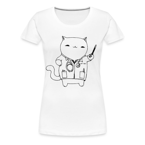 Cat Vet by Cassie Kitty Cassandra Graus (Black) - Women's Premium T-Shirt