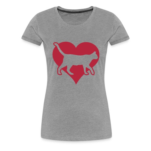love heart cats and kitty - Women's Premium T-Shirt