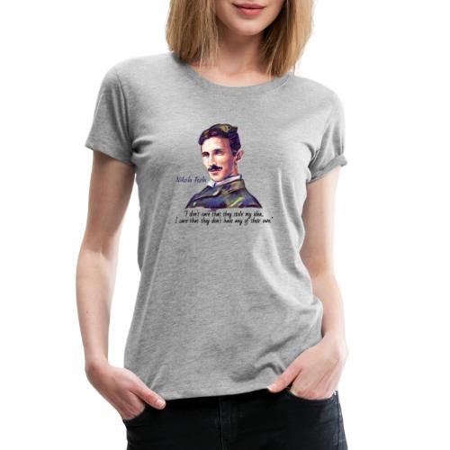 Nikola Tesla, The Genius - Women's Premium T-Shirt