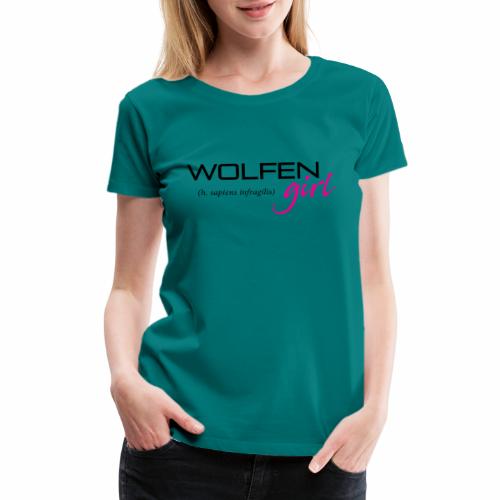 Front/Back: Wolfen Girl on Light - Adapt or Die - Women's Premium T-Shirt