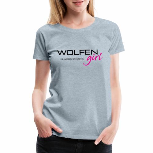 Front/Back: Wolfen Girl on Light - Adapt or Die - Women's Premium T-Shirt