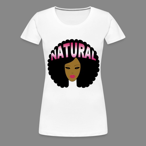 Natural Afro (Pink) - Women's Premium T-Shirt
