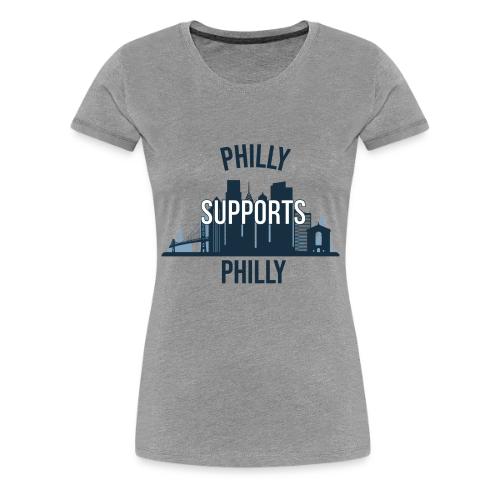 Philly Supports Philly skyline blue transparentbg - Women's Premium T-Shirt