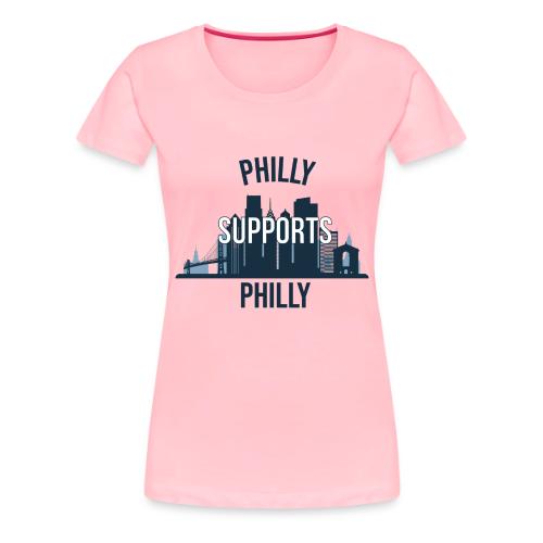 Philly Supports Philly skyline blue transparentbg - Women's Premium T-Shirt