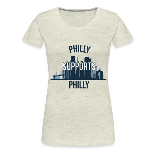 Philly Supports Philly skyline blue transparentbg - Women's Premium T-Shirt