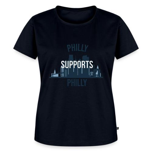 Philly Supports Philly skyline blue transparentbg - Women's Premium T-Shirt