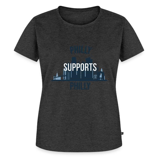 Philly Supports Philly skyline blue transparentbg