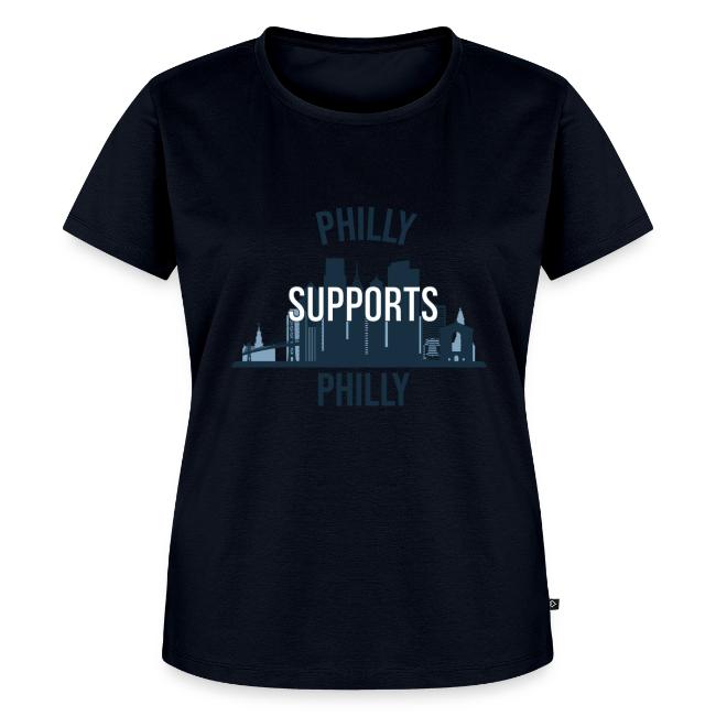Philly Supports Philly skyline blue transparentbg