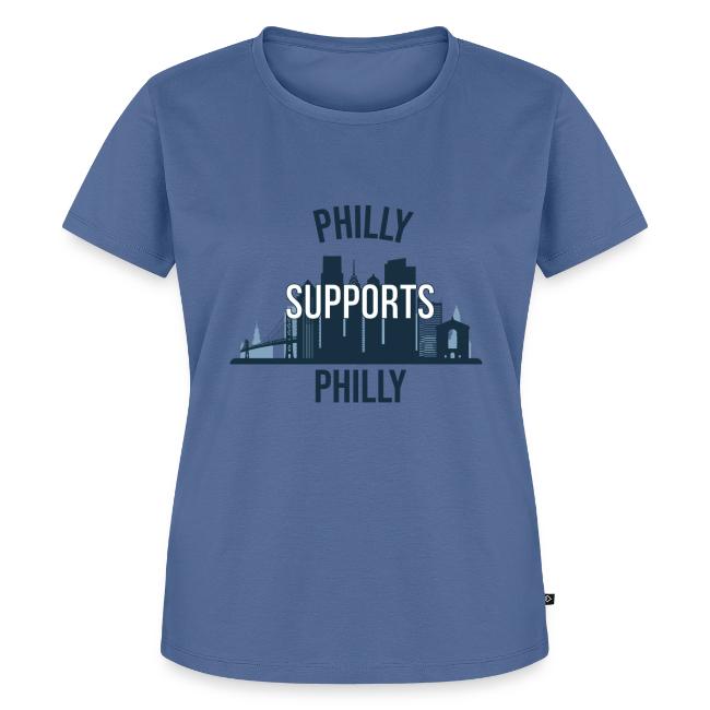 Philly Supports Philly skyline blue transparentbg