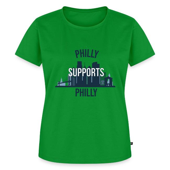 Philly Supports Philly skyline blue transparentbg