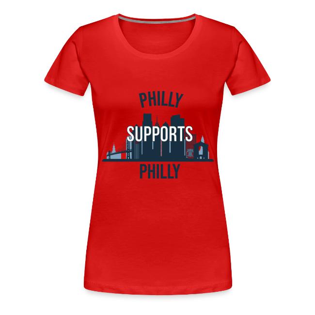 Philly Supports Philly skyline blue transparentbg