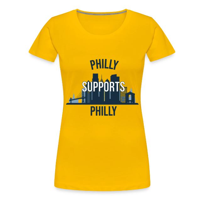 Philly Supports Philly skyline blue transparentbg