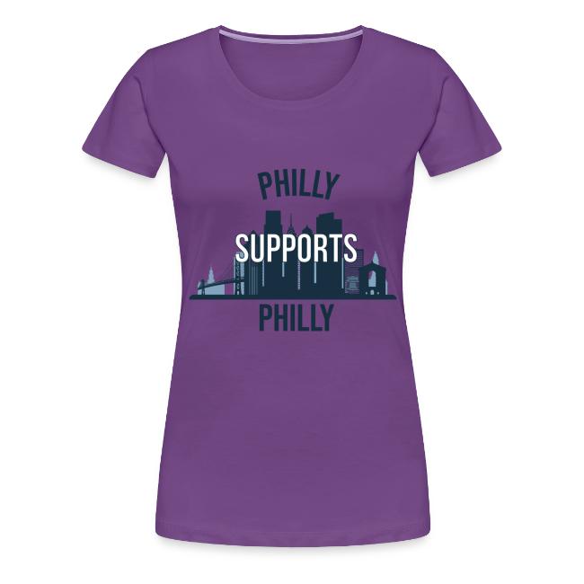 Philly Supports Philly skyline blue transparentbg