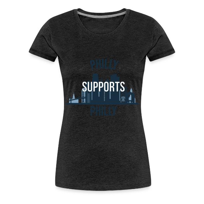 Philly Supports Philly skyline blue transparentbg