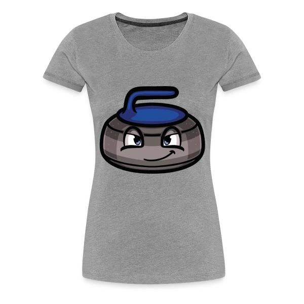 Curling stone mascot - blue Women's Premium T-Shirt