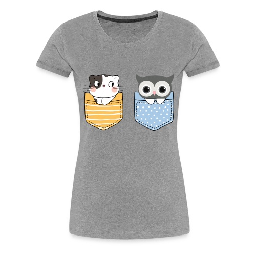 cat and owl - Women's Premium T-Shirt