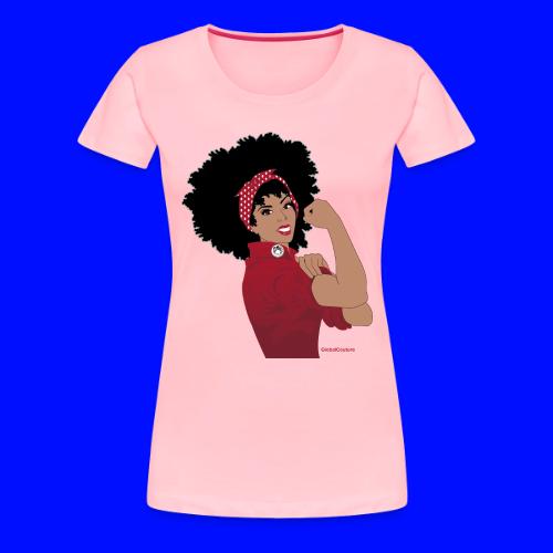 GlobalCouture WeCanDoIt RED Girl RGB png - Women's Premium T-Shirt