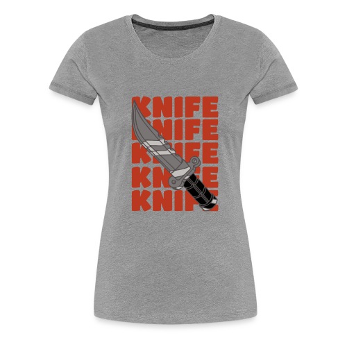 Knife - Design with repeated text and a Knife - Women's Premium T-Shirt