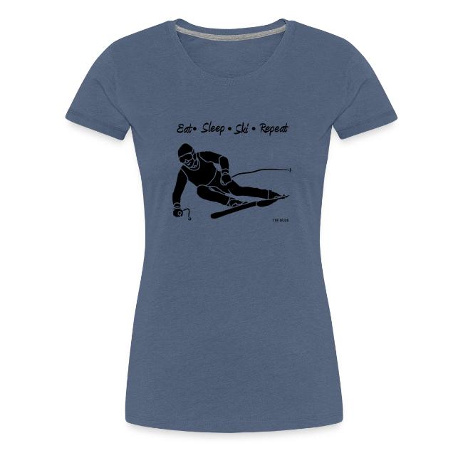 Eat Sleep Ski Repeat - bw - new001