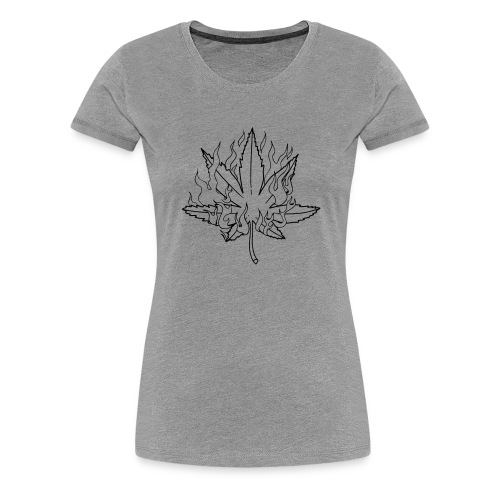 Flaming Pot Leaf - Women's Premium T-Shirt