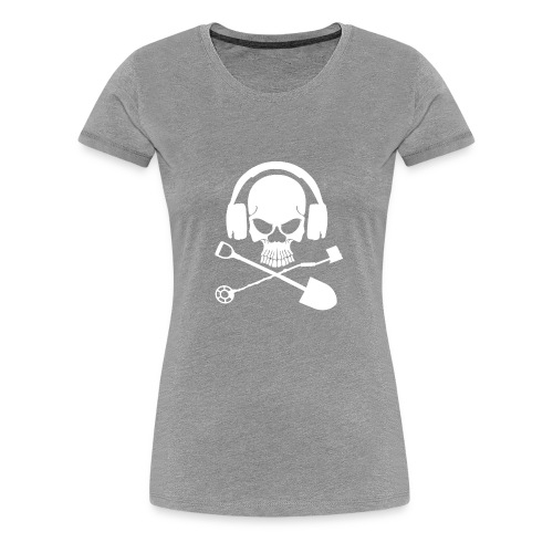 Silver Pirate Logo White LARGE TRANS - Women's Premium T-Shirt