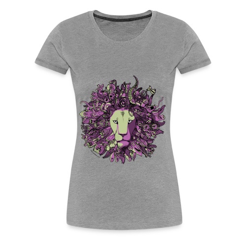 Purple and Green Lion - Women's Premium T-Shirt