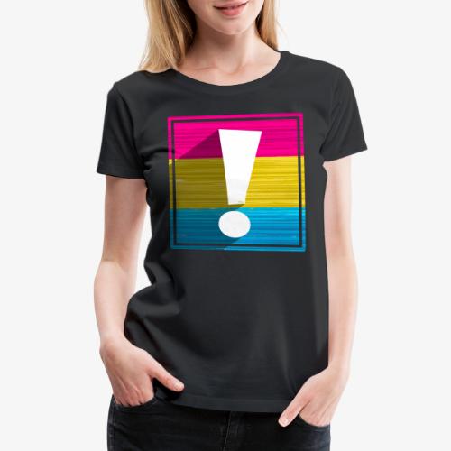 Pansexual Pride Flag Exclamation Point Shadow - Women's Premium T-Shirt