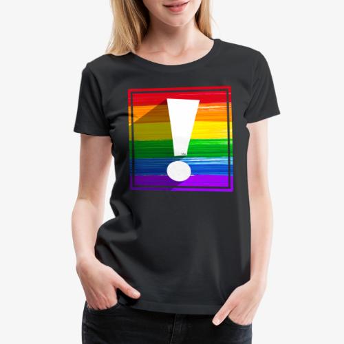 LGBTQ Pride Flag Exclamation Point Shadow - Women's Premium T-Shirt