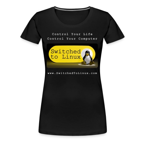 Switched To Linux Logo and White Text - Women's Premium T-Shirt