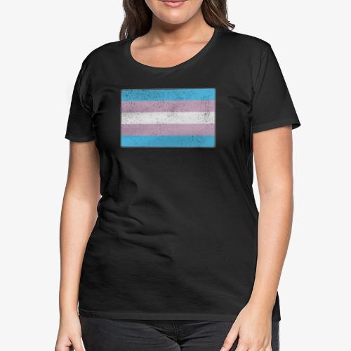Distressed Transgender Pride Flag - Women's Premium T-Shirt
