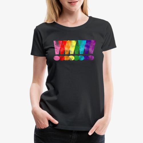 Distressed Gilbert Baker LGBT Pride Exclamation - Women's Premium T-Shirt