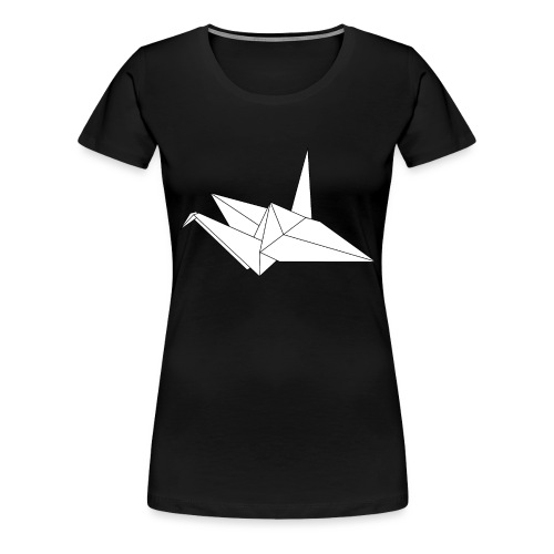 Origami Paper Crane Design - White - Women's Premium T-Shirt