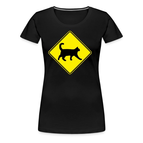 australien road sign cat - Women's Premium T-Shirt