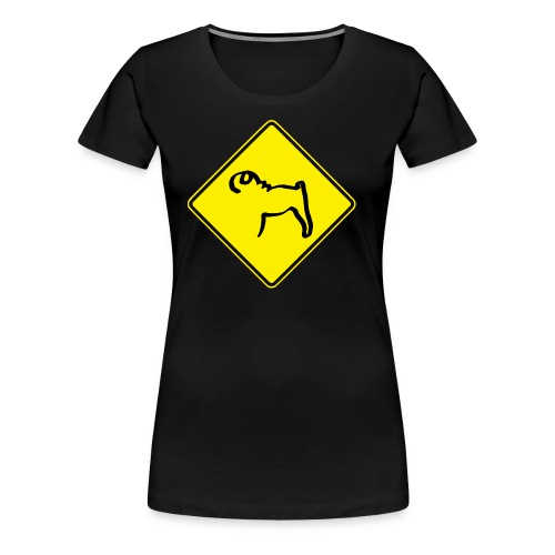 australien road sign Pug - Women's Premium T-Shirt