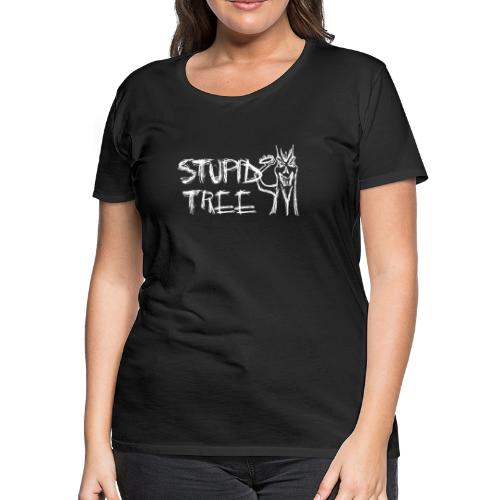 Stupid Tree Disc Golf Shirt White Print - Women's Premium T-Shirt