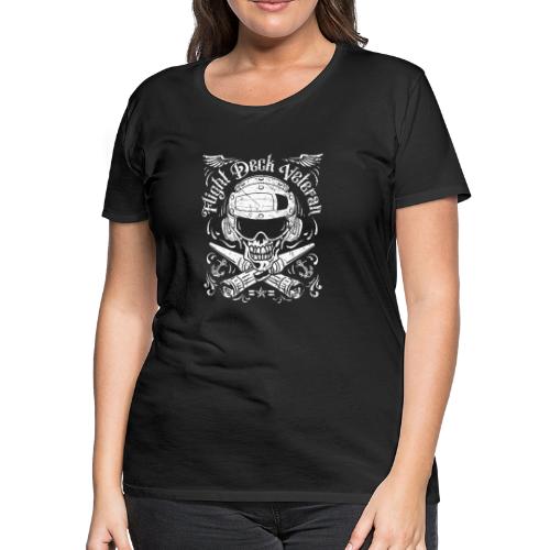 Vintage Naval Aviation Flight Deck Veteran Skull - Women's Premium T-Shirt