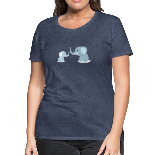 Father and Baby Son Elephant - Women's Premium T-Shirt