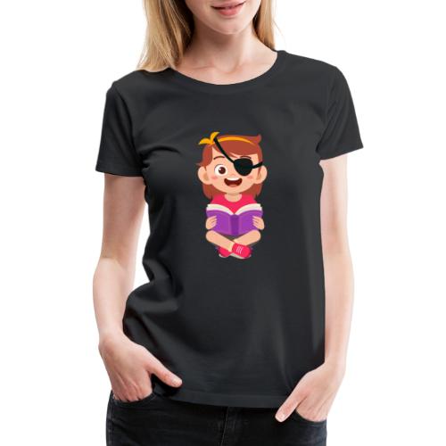 Little girl with eye patch - Women's Premium T-Shirt