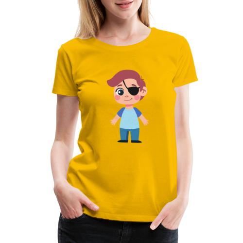 Boy with eye patch - Women's Premium T-Shirt