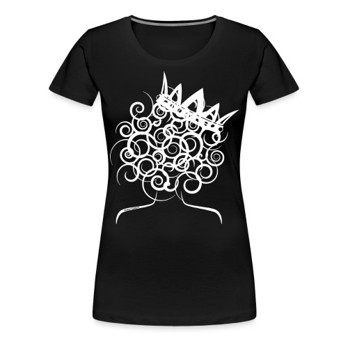 Curly Queen with Crown_ GlobalCouture Women's T-Sh - Women's Premium T-Shirt