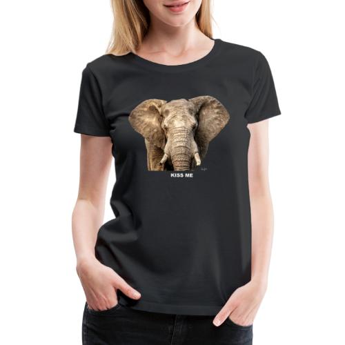 Elephant Face and Rear - Kiss me / Kiss My - Women's Premium T-Shirt