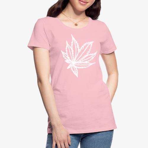 white leaf w/myceliaX.com logo - Women's Premium T-Shirt