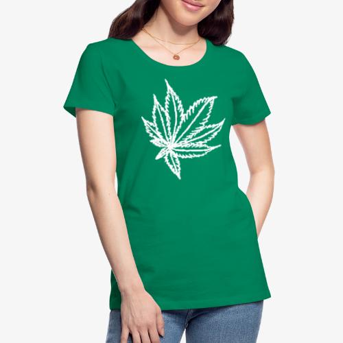 white leaf w/myceliaX.com logo - Women's Premium T-Shirt